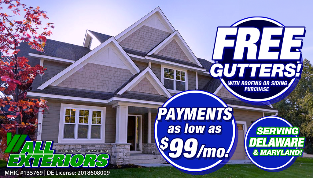 All Exteriors Aprill 2024 Roofing & Siding Offer - Free Gutters